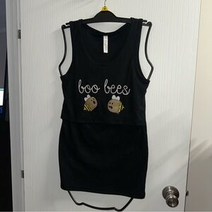 Black Boo Bees Tank Dress